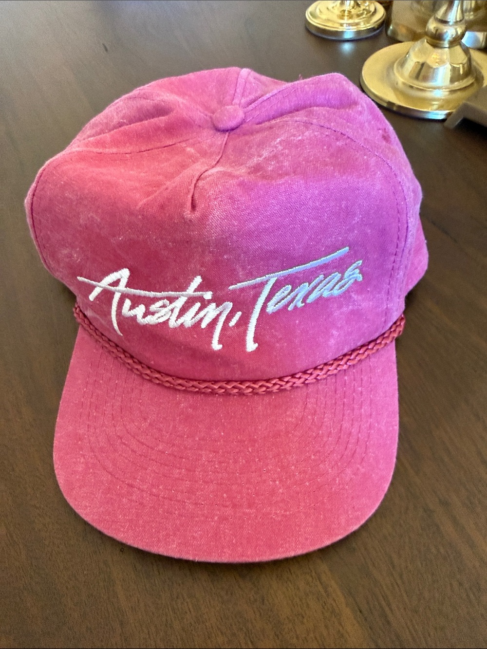 Austin, Texas Pink Corded Baseball Cap